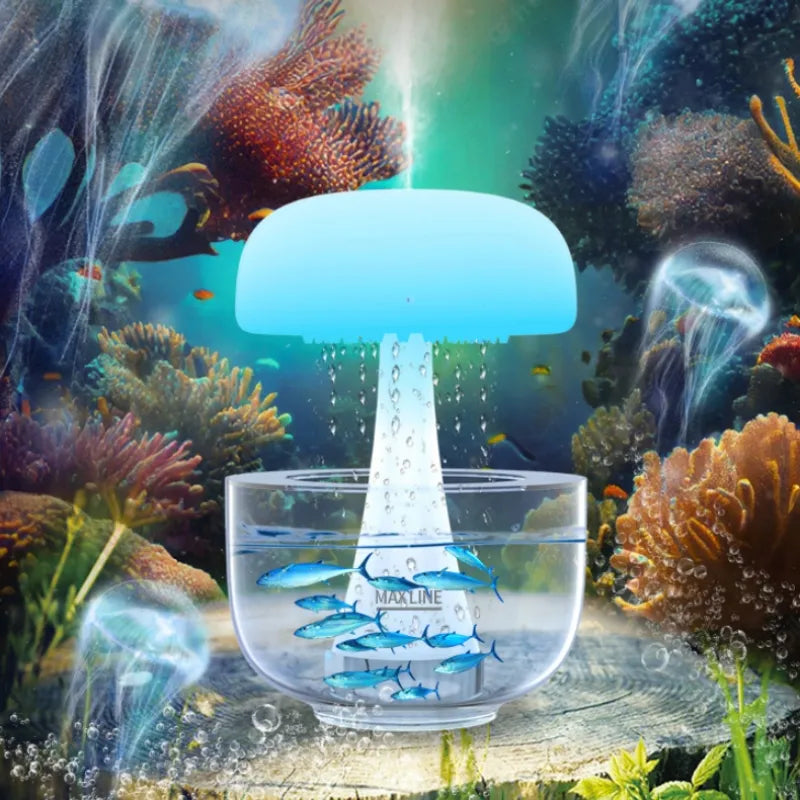 Jellyfish Raindrop Humidifier with Seven Color Light