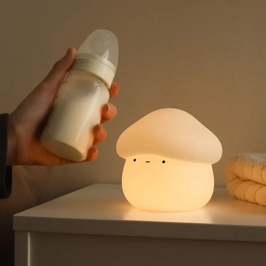 Cute Mushroom Silicone Night Lamp with Timer