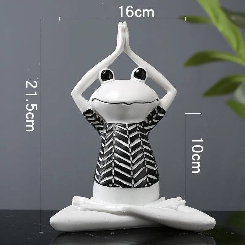 Yoga Frog Resin Figurine Home Decor