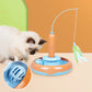 2-in-1 Cat Turntable Toy with Feather
