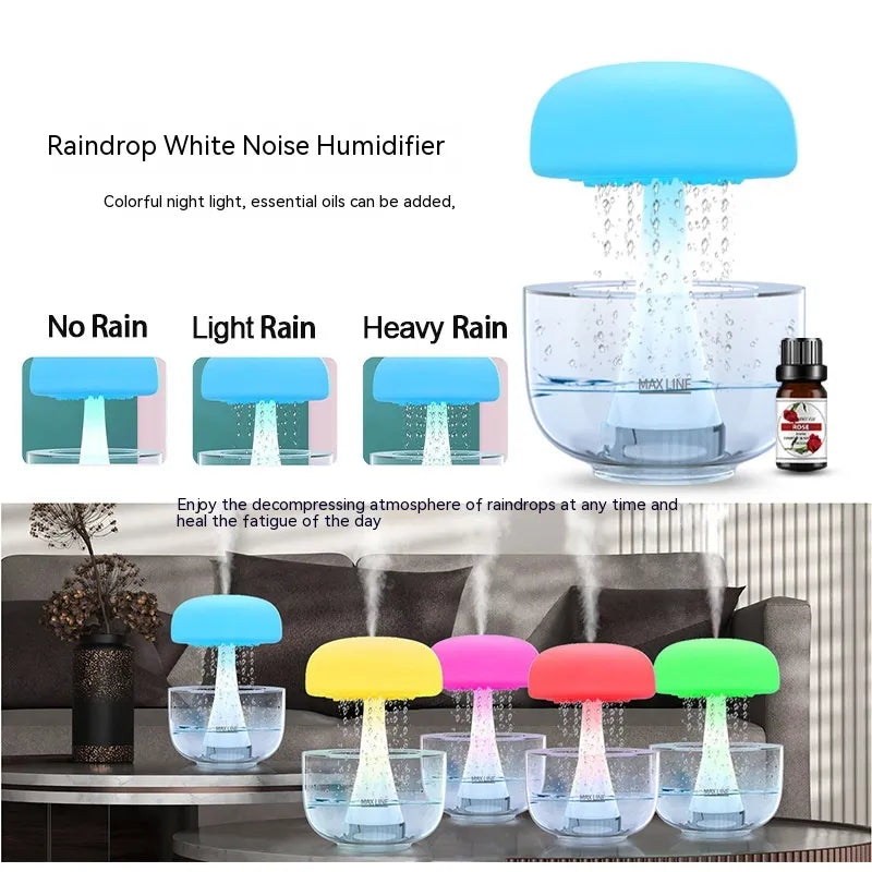 Jellyfish Raindrop Humidifier with Seven Color Light