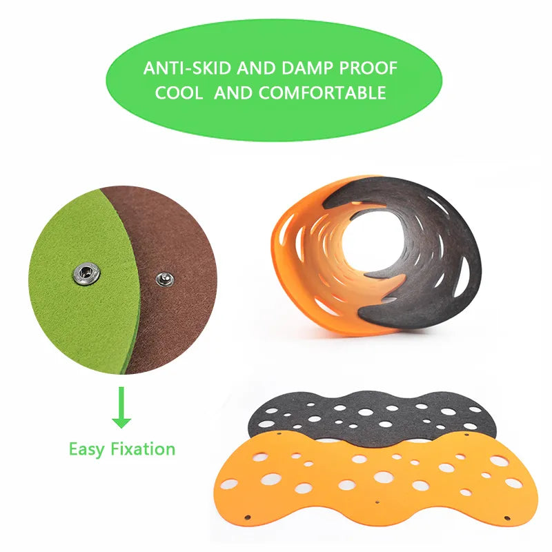 Collapsible Cat Tunnel with Felt Pom and Nest