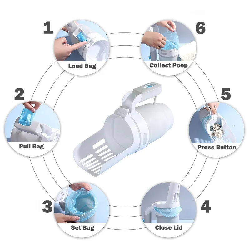 Upgraded Wide Cat Litter Scoop with Refill Bags