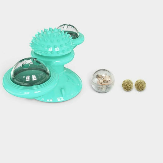 Rotating Windmill Cat Toy with Catnip and Suction Cup