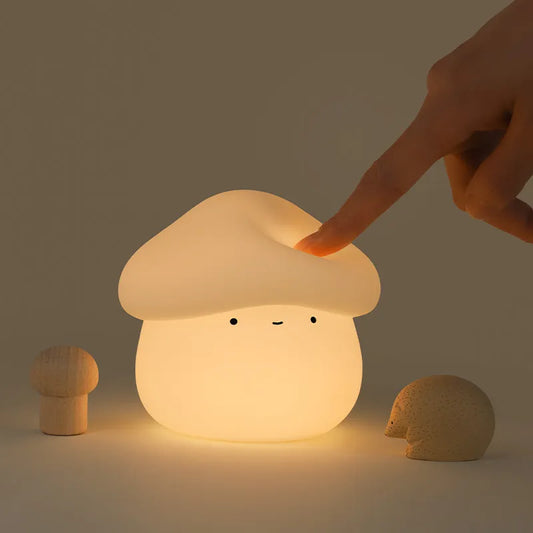 Cute Mushroom Silicone Night Lamp with Timer
