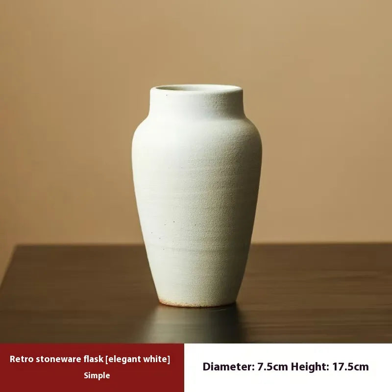 Jingdezhen Retro Black Stoneware Handmade Ceramic Vase Hydroponic Flower Decoration
